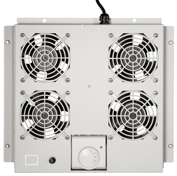 LogiLink dakventilatoreenheid, 4 ventilatoren, zwart (RAL9005)