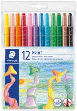 STAEDTLER Wax Twister Noris Club, 12 zachte plastic doosjes