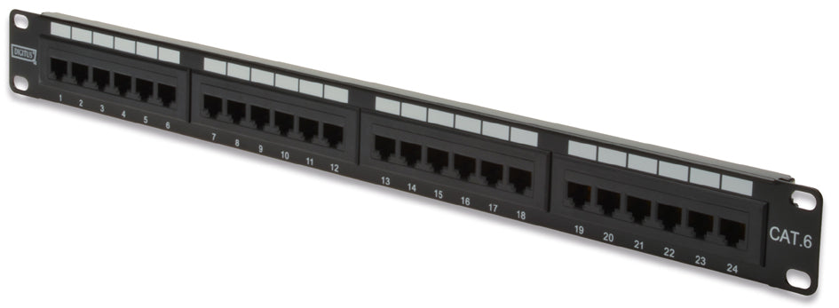 DIGITUS 19 Patch Panel Cat.6, Klasse E, 16 x RJ45, 1 RU