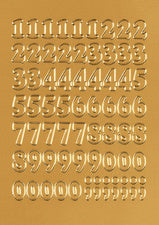 HERMA nummersticker 0-9, folie goud, reliëf cijfers