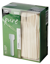 PAPSTAR Papieren ijslepel puur, lengte: 95 mm, wit