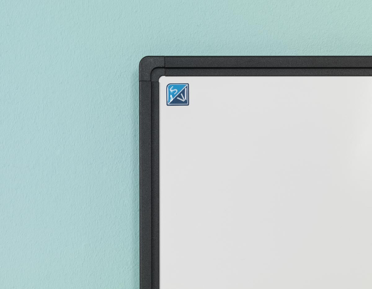 Smit Visual magnetisch whiteboard Softline, emaille, zwart, 60 x 90 cm
