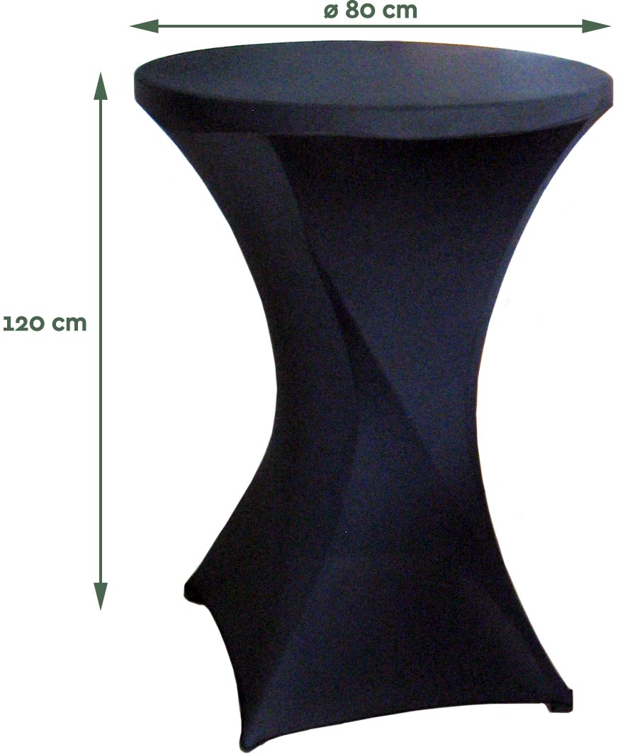 Hoes voor statafel, zwart, diameter 80 cm