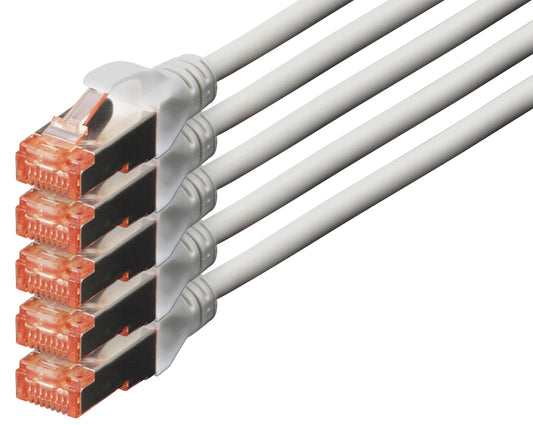 DIGITUS Patchkabel Cat 6, S/FTP, 7,0 m, grijs, 5er