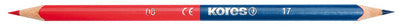 Kores driekantig leerkrijt TWIN, blauw / rood