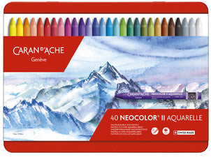 CARAN D'ACHE aquarel waskrijt NEOCOLOR II, doos à 40 stuks