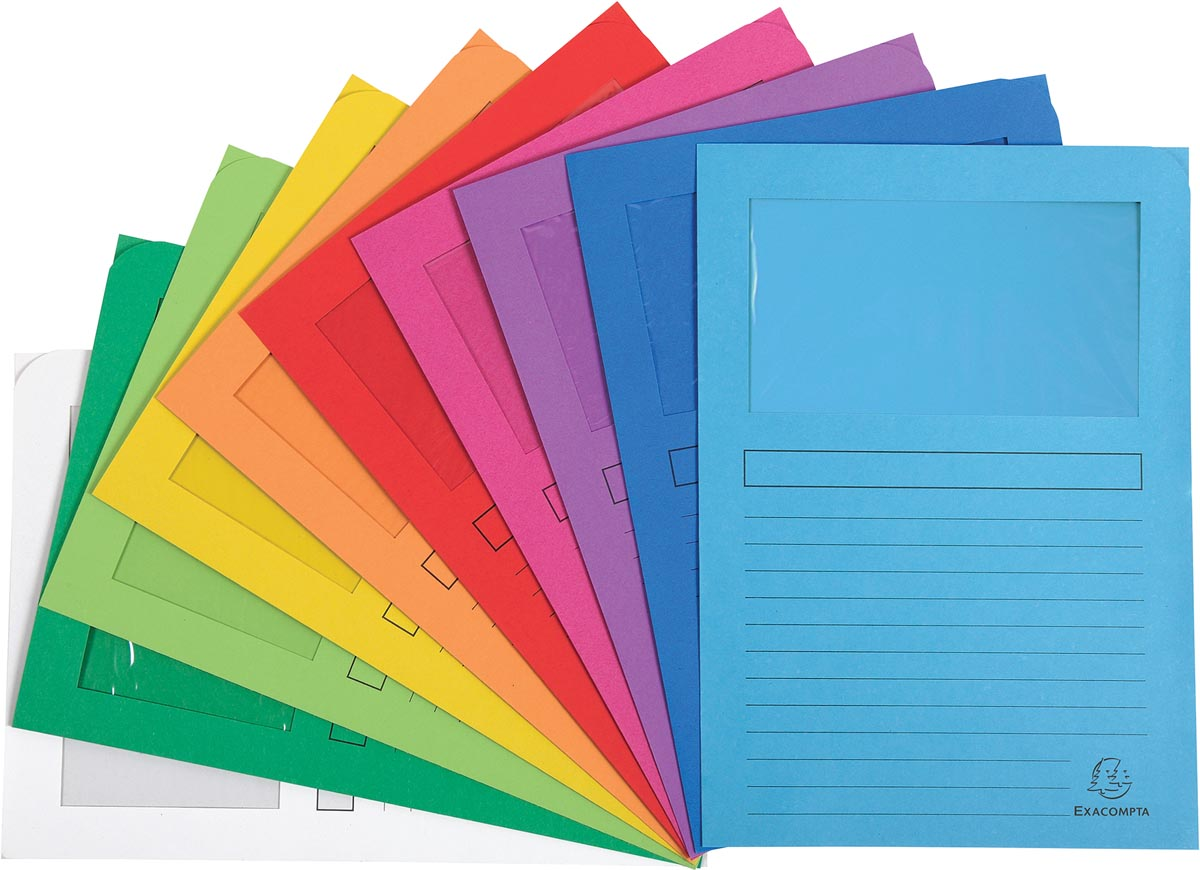 Exacompta L-map Forever, voor ft A4, pak van 100 stuks, geassorteerde kleuren