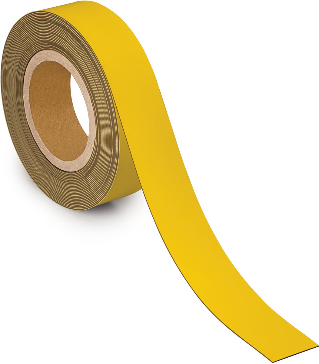 MAUL magnetisch etiketband beschrijf- en wisbaar, 10mtx40mm, geel
