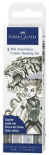 FABER-CASTELL inktpen PITT artist pen, doosje van 4 strips