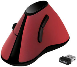 LogiLink Optische Draadloze Muis Ergonomisch, draadloos, rood/zwart