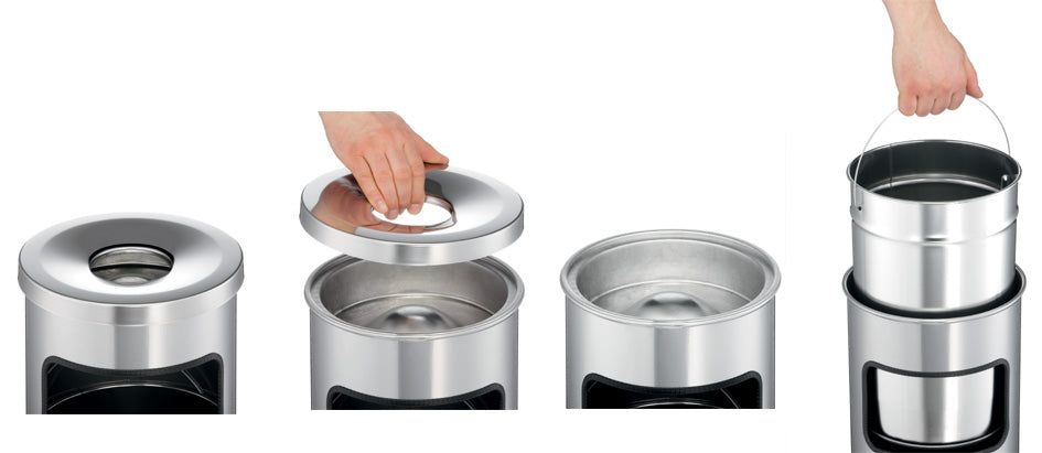 DURABLE SAFE papierbak, met asbak, 17 liter, zwart