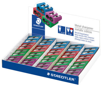 STAEDTLER dubbele puntenslijper metaal, gemaakt van metaal, display van 20
