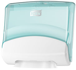 TORK single wipe dispenser voor reinigingsdoekjes, turkoois/wit