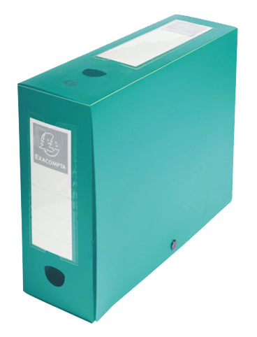 EXACOMPTA archiefdoos met drukknoop, PP, 100 mm, groen