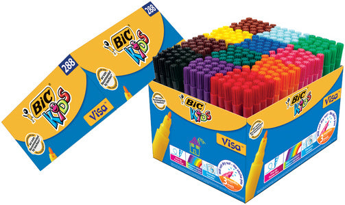 BIC KIDS Vezelpennen Visa, 288 kartonnen doosje