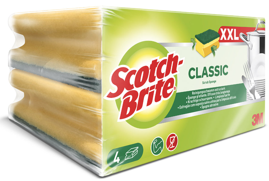Scotch-Brite Reinigingsspons Classic XXL, kleur: geel/groen