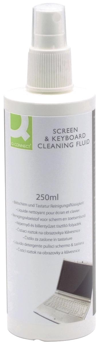 Q-Connect reinigingsspray voor scherm en toetsenbord, spuitbus van 250 ml