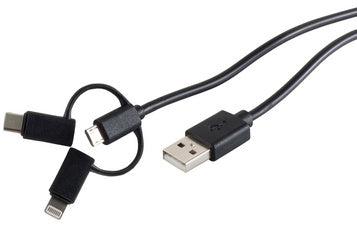 shiverpeaks BASIC-S data & oplaadkabel 3in1, 1.0 m