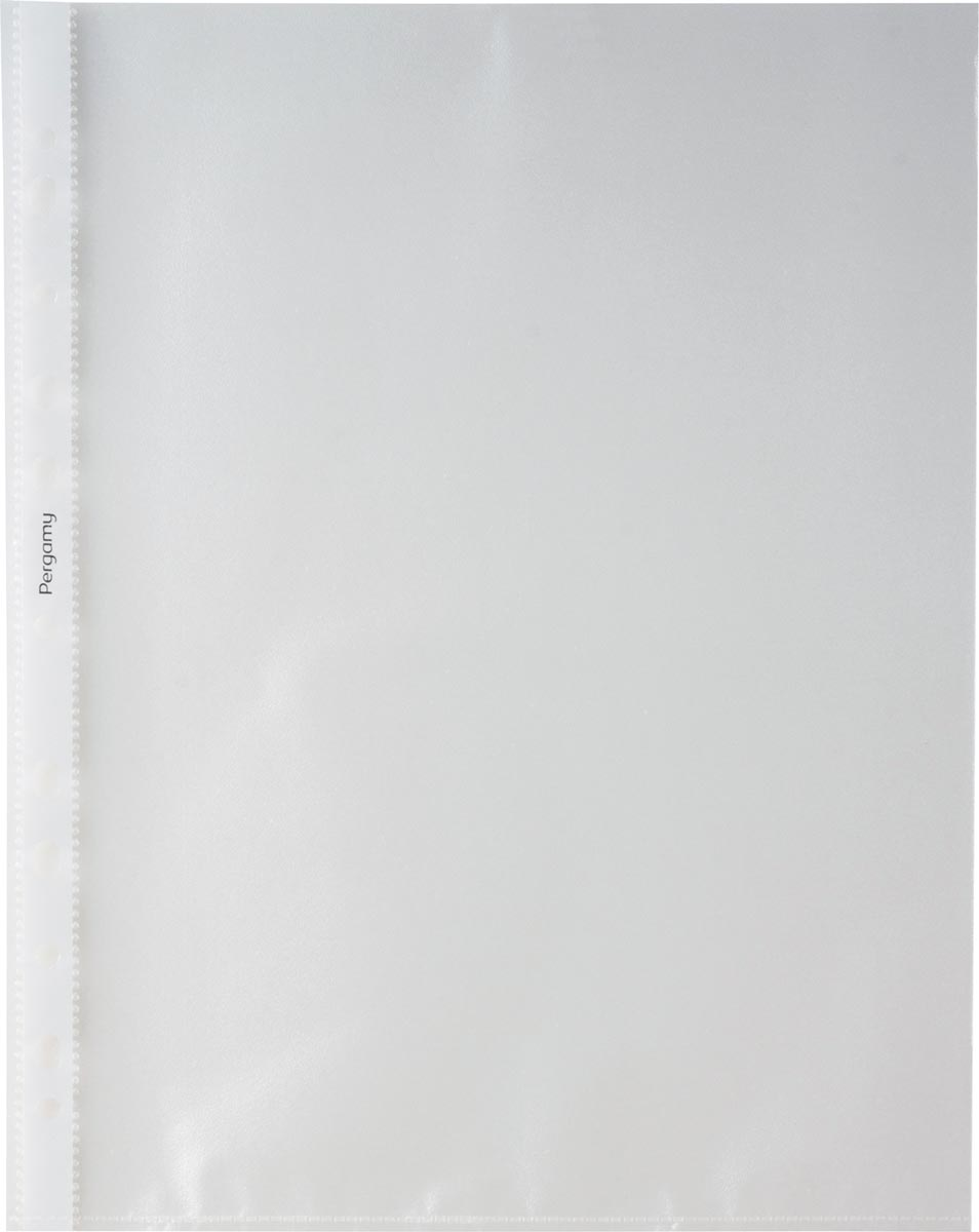 Pergamy geperforeerde showtas, ft A4, 11-gaatsperforatie, gekorrelde PP van 50 micron, pak van 100 stuks