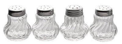 APS mini-shaker, set van 4, glas/roestvrij staal