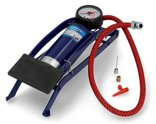 cartrend voet luchtpomp enkele cilinder, blauw
