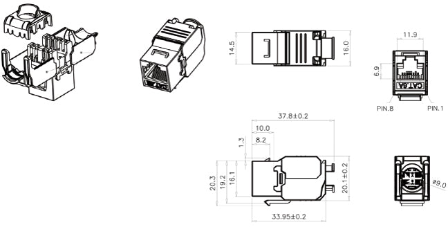 DIGITUS Keystone Module, Cat. 6A, afgeschermd