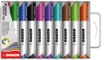 Kores whiteboard marker K MARKER XW1, ronde punt, set van 10