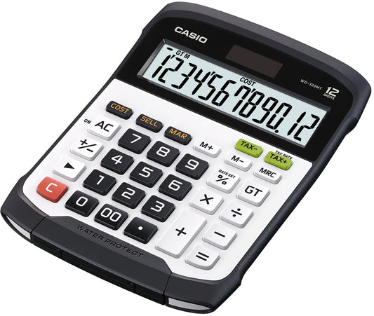 CASIO WD-320 MT bureaucalculator, werkt op zonne-energie/batterij