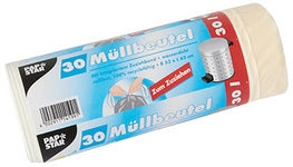 PAPSTAR afvalzakken LDPE, met trekkoord, 60 liter, grijs