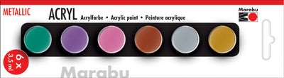 Marabu acrylverf set METALLIC, 6 x 3,5 ml