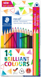 STAEDTLER ergosoft driehoekig kleurpotlood, 12 2 kartonnen doosje