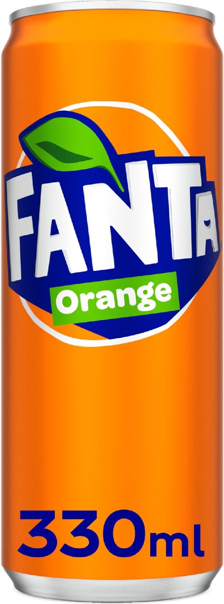 Fanta Orange frisdrank, sleek blik van 33 cl, pak van 24 stuks