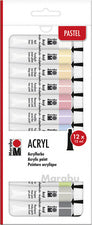 Marabu acrylverf set PASTELL, 12 x 12 ml
