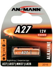 ANSMANN alkalinebatterij A27, 12 volt, 1 blisterverpakking