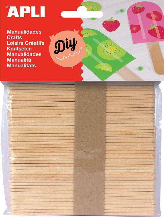 Apli houten sticks, blister met 50 stuks
