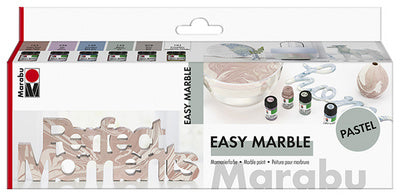 Marabu Marmorierfarbe easy marmer, Set PASTELL