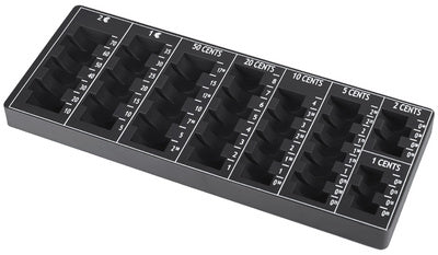 pavo telbord 12, met 8 muntgleuven, zwart
