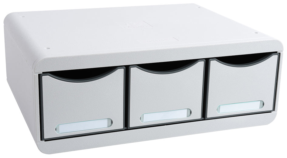 EXACOMPTA TOOLBOX MAXI ladebox, 3 laden, lichtgrijs