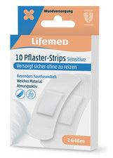 Lifemed Pleisterstrips Sensitive, wit, 10st.
