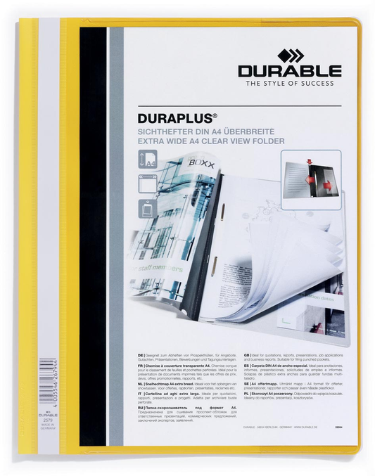 Durable personaliseerbare snelhechtmap Duraplus geel