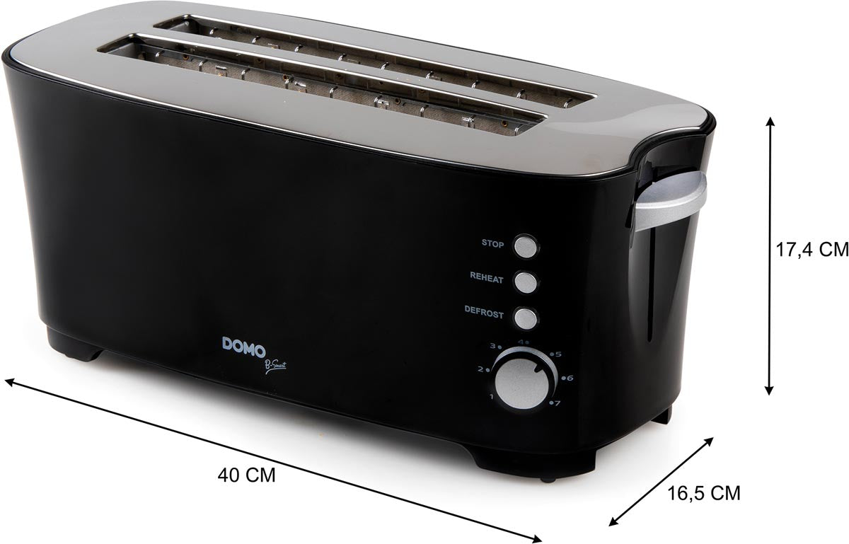 Domo Broodrooster B-Smart, voor 4 sneden brood, zwart