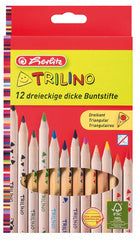 herlitz Trilino driehoekige kleurpotloden, 12-delig kartonnen doosje