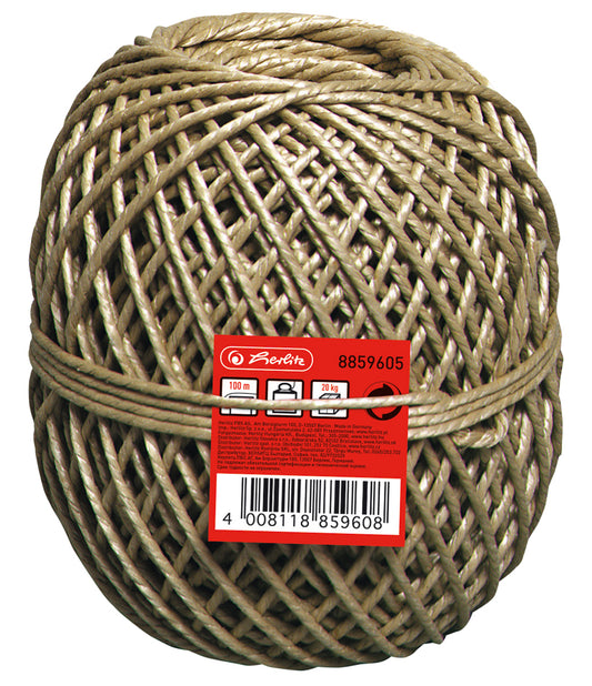herlitz verpakkingskoord, van PP, bruin, 80 m