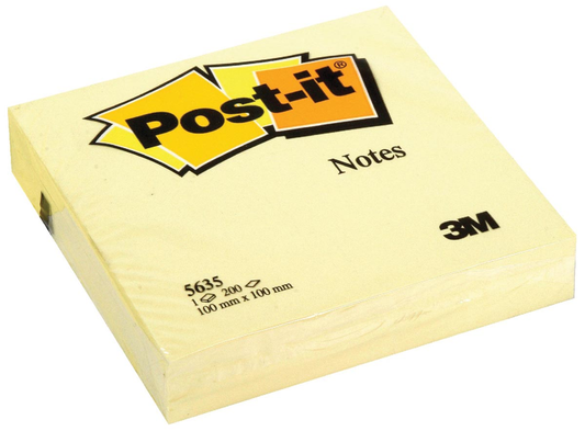 Post-it Notes ft 101 x 101 mm, geel, blok van 200 vel