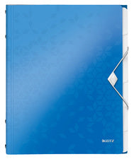 LEITZ WOW ordner, DIN A4, PP, 6 vakken, wit metallic