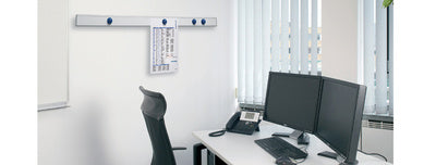 MAUL magnetische wandrail, lengte: 1.000 mm, zilver