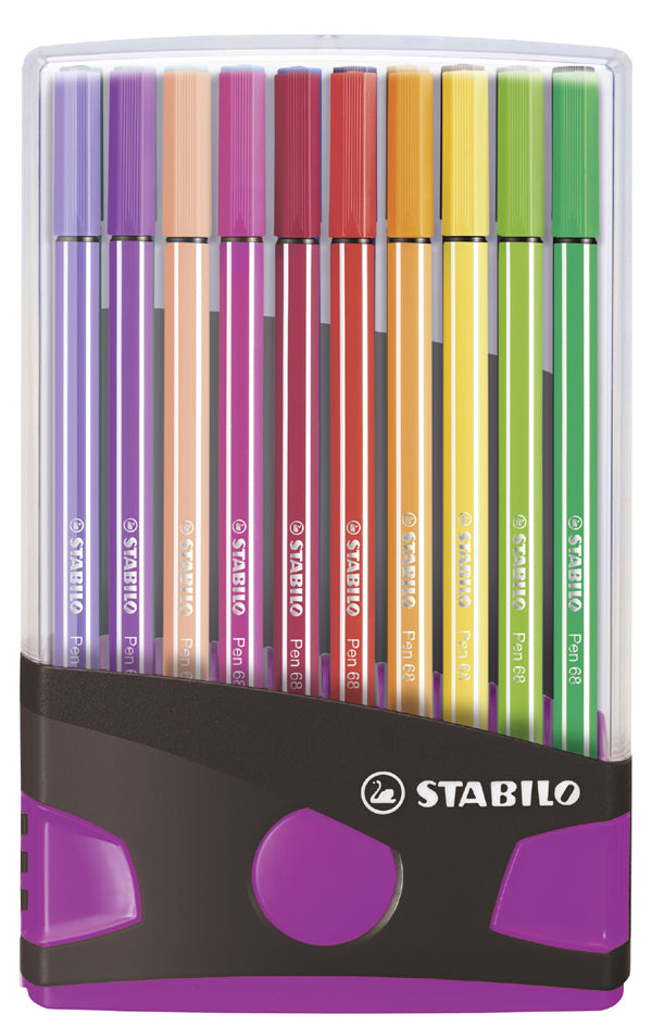 STABILO Pen 68 vezelstiften, 20 ColorParade, grijs/lichtblauw