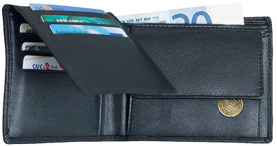 Alassio portemonnee classic, leer, zwart