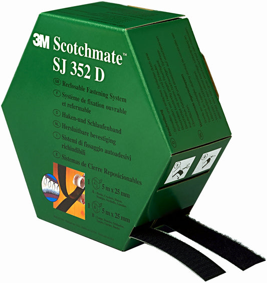 3M Scotchmate klittenband, afmetingen: 25,4 mm x 5 m