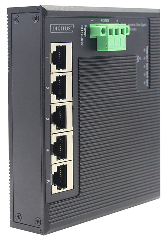 DIGITUS Industrie Gigabit Flat Switch, 5-poorts, IP40